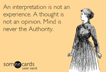InterpretationExperienceThoughtOpinionMindAuthority