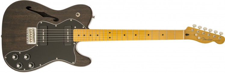 Fender Modern Player Telecaster® Thinline Deluxe, Maple Fingerboard, Black Transparent